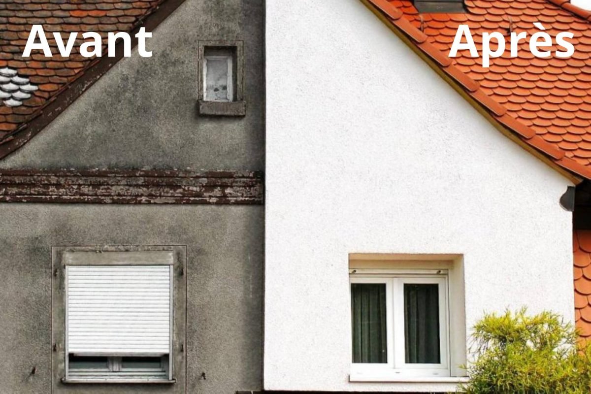 Reno toiture Carcassonne façade avant et après